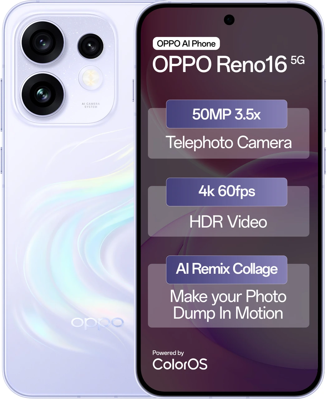 OPPO Reno16 5G – Lavender Purple 8gb/256gb